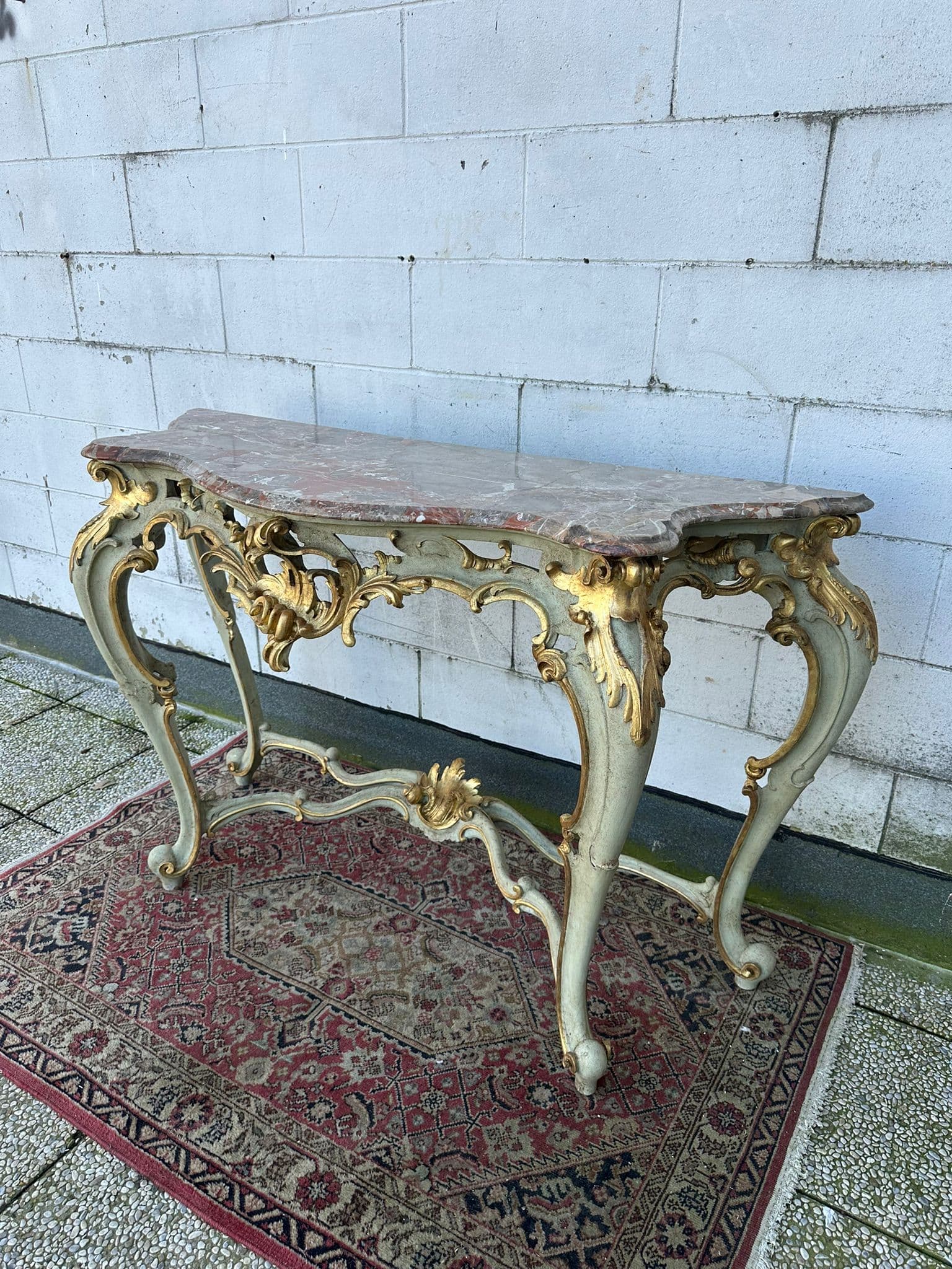 Lacquered Louis xv console table