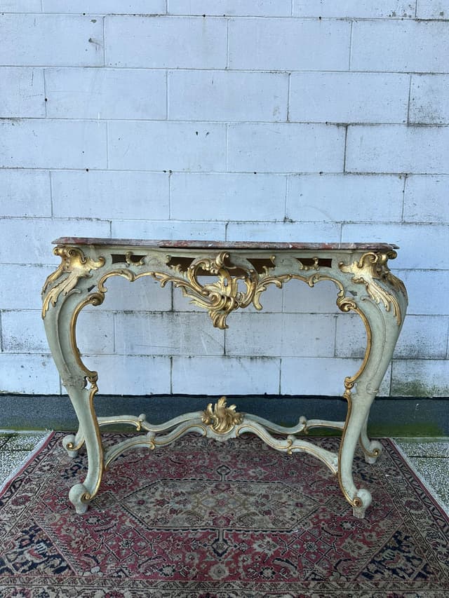Lacquered Louis xv console table
