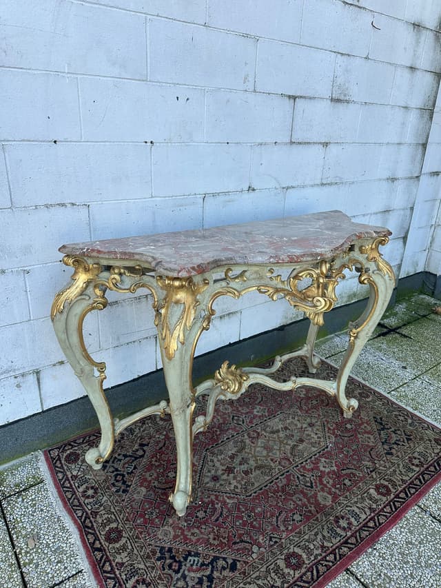 Lacquered Louis xv console table