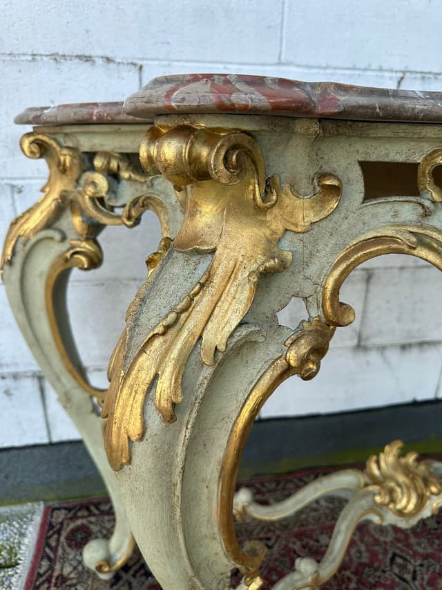 Lacquered Louis xv console table